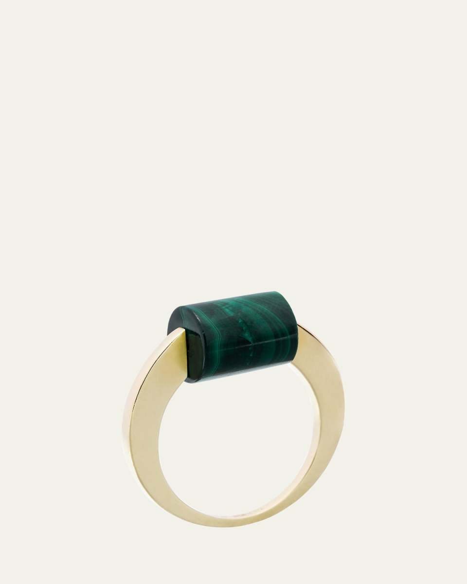 Deco Cylinder Ring with Malachite